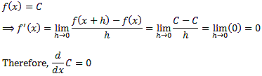 d(C)/dx = 0