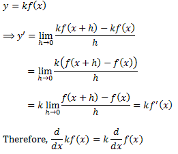 y=f(x) implies y'=kf'(x)