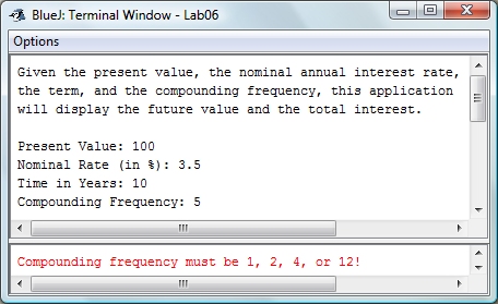 Invalid Compounding Frequency