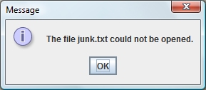 File cannot be opened