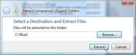 Extract to BlueJ Folder