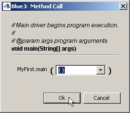 Click OK in the Method Call Dialog